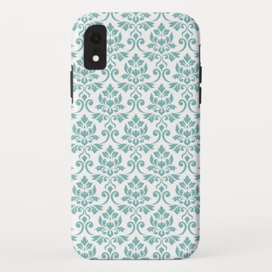 Coques Case-Mate iPhone Feuille Damask Motif Turquoise (Dos)