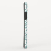 Coques Case-Mate iPhone Feuille Damask Motif Turquoise (Dos/Droite)
