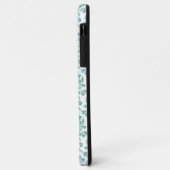 Coques Case-Mate iPhone Feuille Damask Motif Turquoise (Dos/Gauche)