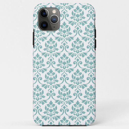 Coques Case-Mate iPhone Feuille Damask Motif Turquoise (Dos)