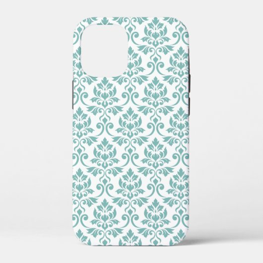 Coques Case-Mate iPhone Feuille Damask Motif Turquoise (Verso)