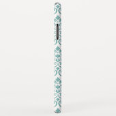 Coques Case-Mate iPhone Feuille Damask Motif Turquoise (Dos/Droite)