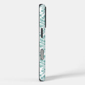 Coques Case-Mate iPhone Feuille Damask Motif Turquoise (Verso / Droite)