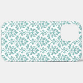 Coques Case-Mate iPhone Feuille Damask Motif Turquoise (Verso (horizontal))