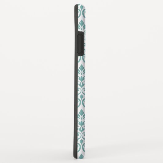 Coques Case-Mate iPhone Feuille Damask Motif Turquoise (Dos/Droite)
