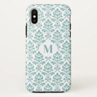 Feuille Damask Motif Turquoise (personnalisé)