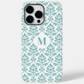 Coques Case-Mate iPhone Feuille Damask Motif Turquoise (personnalisé) (Verso)