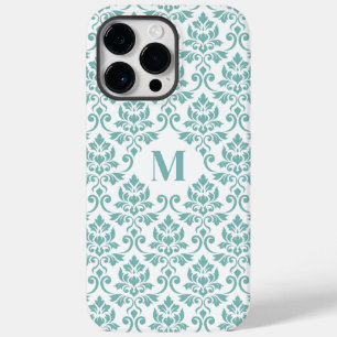 Coque Pour Pour iPhone 14 Pro Max Feuille Damask Motif Turquoise (personnalisé)