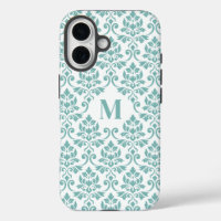 Feuille Damask Motif Turquoise (personnalisé)