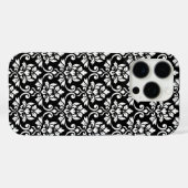 Coques Case-Mate iPhone Feuille Damask Patte blanc sur noir (Verso (horizontal))