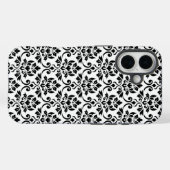 Coques Case-Mate iPhone Feuille Damask Patte noir sur blanc (Verso (horizontal))
