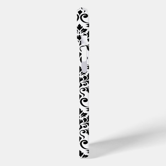 Coques Case-Mate iPhone Feuille Damask Patte noir sur blanc (Verso / Gauche)
