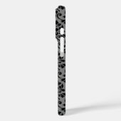 Coques Case-Mate iPhone Feuille Damask Patte noir sur gris (Verso / Gauche)