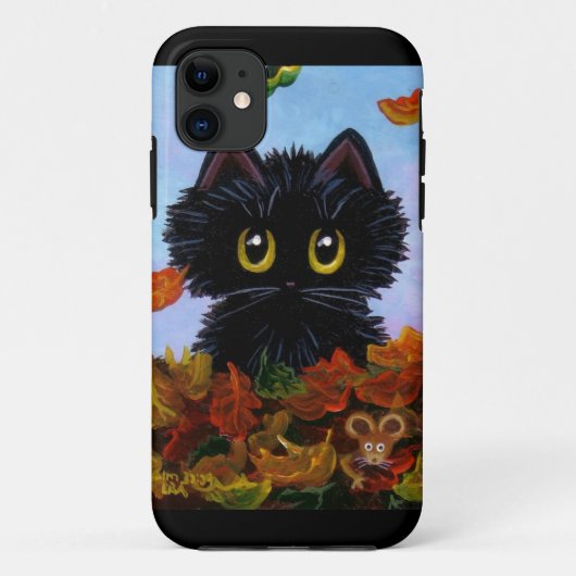 Coques Case-Mate iPhone Feuille d'automne drôle de souris de cas de chat (Dos)