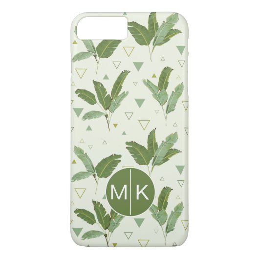Coques Case-Mate iPhone Feuille de banane avec le monogramme des triangles (Dos)