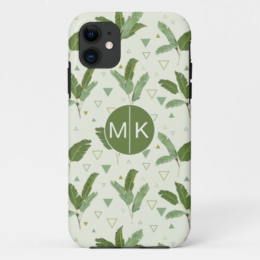 Coques Case-Mate iPhone Feuille de banane avec le monogramme des triangles (Dos)