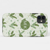 Coques Case-Mate iPhone Feuille de banane avec le monogramme des triangles (Dos (Horizontal))