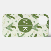 Coques Case-Mate iPhone Feuille de banane avec triangles | Monogramme (Verso (horizontal))