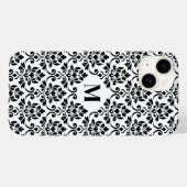 Coques Case-Mate iPhone Feuille de Damas motif noir (sur mesure) (Verso (horizontal))