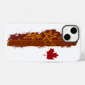 Coques Case-Mate iPhone Feuille de Érable Rouge Rustique Stripe Grunge Éto (Verso (horizontal))