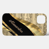 Coques Case-Mate iPhone Feuille de musique élégante personnalisée (Verso (horizontal))