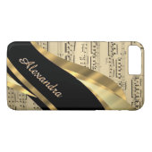 Coques Case-Mate iPhone Feuille de musique élégante personnalisée (Dos (Horizontal))