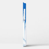 Coques Case-Mate iPhone Feuille de palme - blanc sur bleu cobalt (Verso / Gauche)