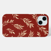 Coques Case-Mate iPhone Feuille de palme tropicale rouge Bourgogne (Verso (horizontal))