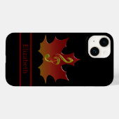 Coques Case-Mate iPhone Feuille d'érable rouge en automne Nom de l'harmoni (Verso (horizontal))