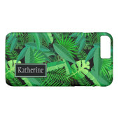 Coques Case-Mate iPhone Feuille Des Palmiers Tropicaux| Ajouter votre nom (Dos (Horizontal))