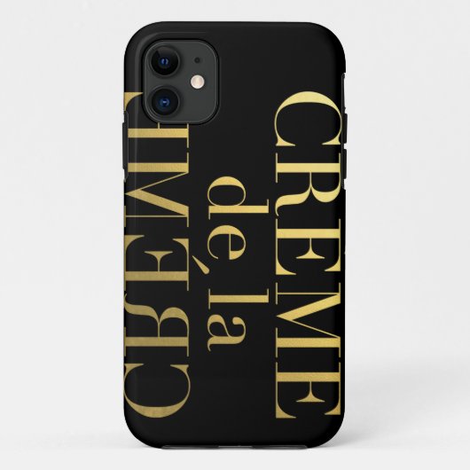 Coques Case-Mate iPhone Feuille d'or Creme De La Creme Black de Faux (Dos)