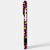 Coques Case-Mate iPhone Feuille d'or sur monogramme imprimé léopard rose c (Verso / Gauche)