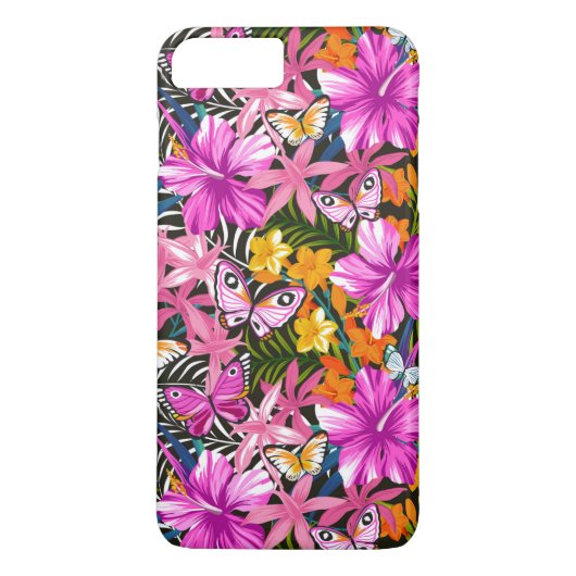 Coques Case-Mate iPhone Feuille et fleurs tropicaux (Dos)