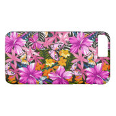 Coques Case-Mate iPhone Feuille et fleurs tropicaux (Dos (Horizontal))