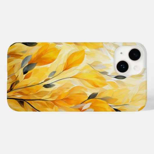 Coques Case-Mate iPhone Feuille jaune (Verso (horizontal))