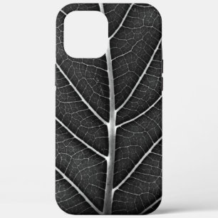 Case-Mate iPhone Case Feuille lumineuse en noir et blanc en gros plan