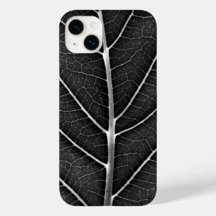 Coque Pour iPhone 14 Plus Feuille lumineuse noir et blanc en gros plan
