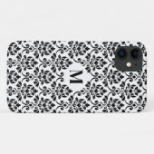Coques Case-Mate iPhone Feuille Motif Damask Noir (Sur mesure) (Dos (Horizontal))
