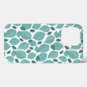 Coques Case-Mate iPhone Feuille Plante de plantes Motifs Turquoise (Verso (horizontal))