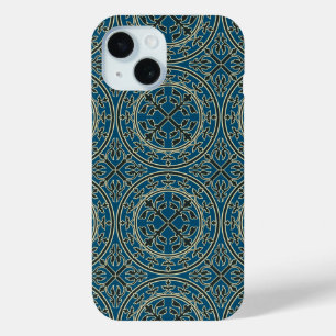 Coque Pour iPhone 15 Feuille roman médiéval vert foncé