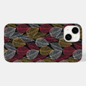 Coques Case-Mate iPhone Feuille squelette moderne Motif d'automne (Verso (horizontal))