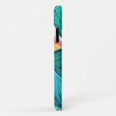 Coques Case-Mate iPhone Feuille tropical bleu vert (Dos/Droite)