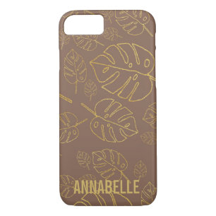 Case-Mate iPhone Case feuille tropical brun chic