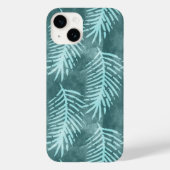 Coques Case-Mate iPhone Feuille tropicale aquarelle vert cyan (Verso)