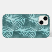 Coques Case-Mate iPhone Feuille tropicale aquarelle vert cyan (Verso (horizontal))