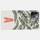 Coques Case-Mate iPhone Feuille tropicale initiale personnalisée (Dos (Horizontal))