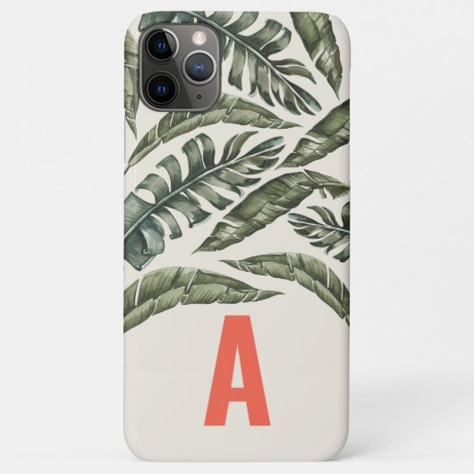 Coques Case-Mate iPhone Feuille tropicale initiale personnalisée (Dos)