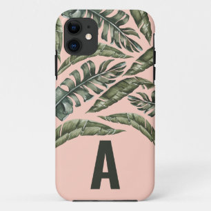 Case-Mate iPhone Case Feuille tropicale personnalisée initiale