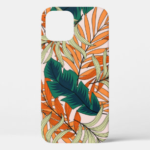 Case-Mate iPhone Case Feuille vert tropical beige, motif sans soudure.