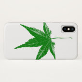 Coques Case-Mate iPhone Feuille verte sur blanc (Dos (Horizontal))